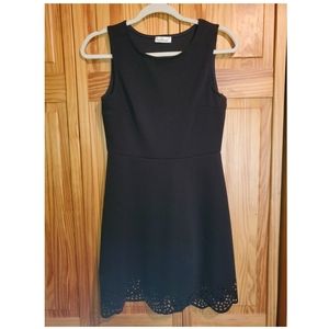 Black semi casual dress with cutouts